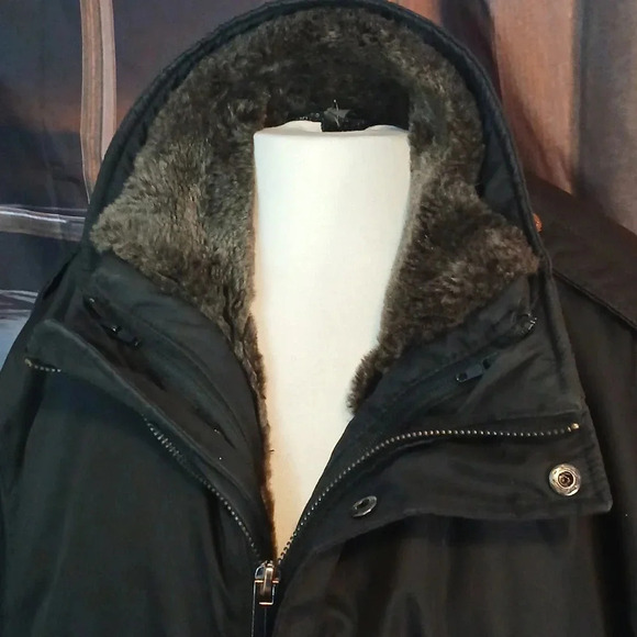 Marc Andrew mens removable zippered fur lined jacket xl black - Picture 4 of 17